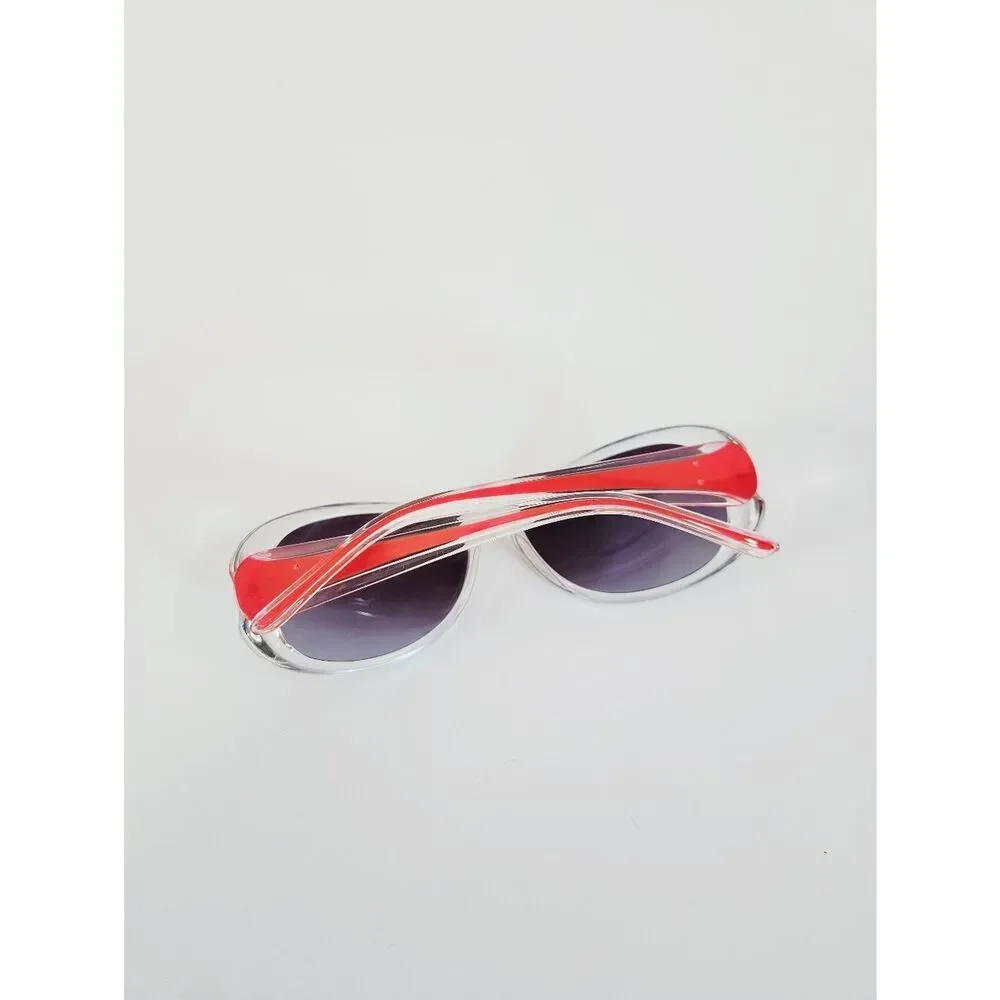 Vintage Dolce & Gabbana Wayfarer Red Large Gradient Frame Smoke Lens Sunglasses